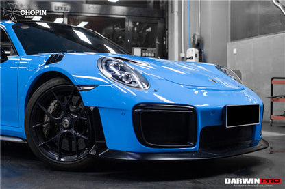 DarwinPRO 2013-2019 Porsche 911 991 Turbo S GT2RS Style Partial Carbon Fiber Front Bumper and Fender