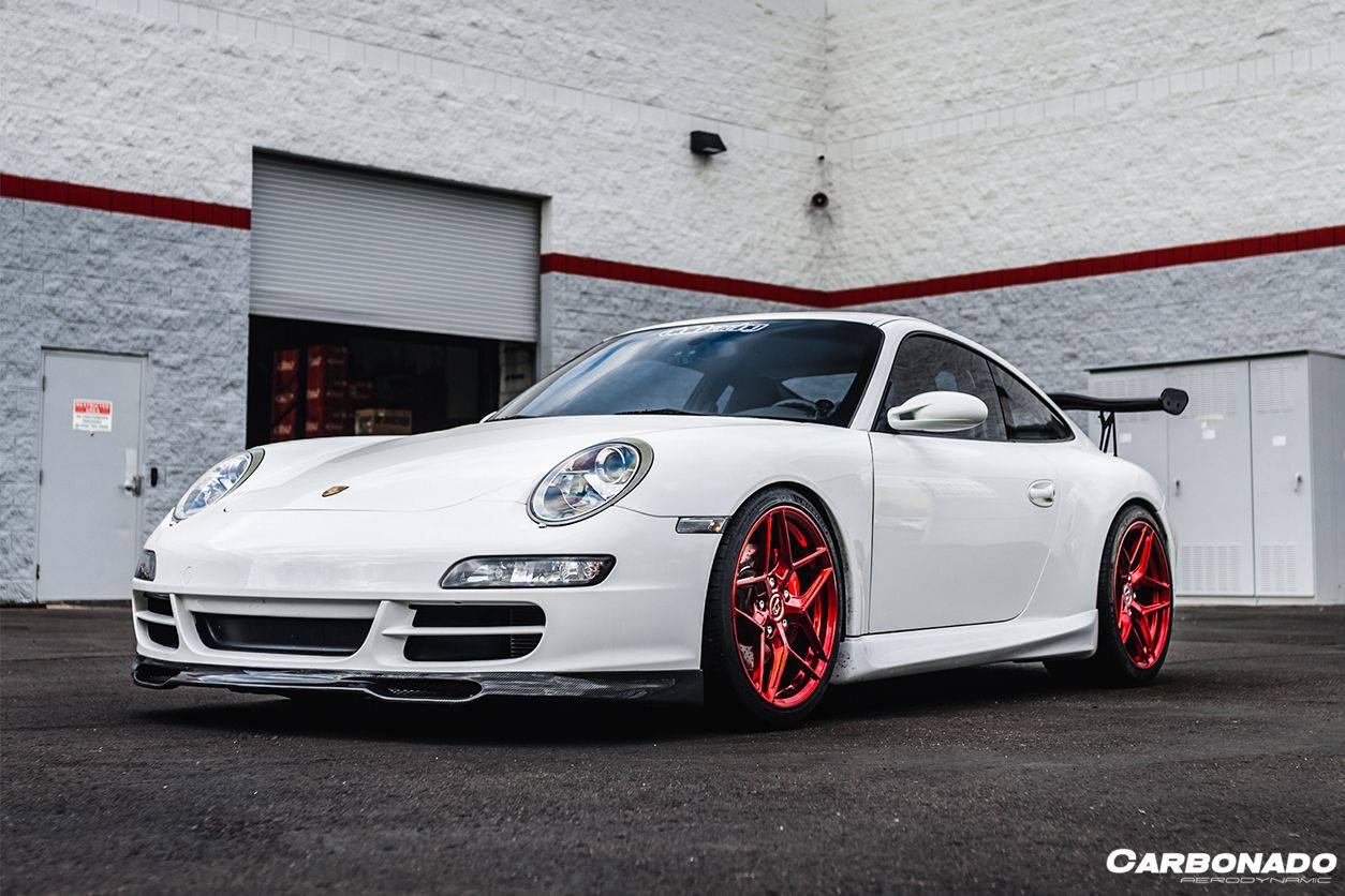 Carbonado 2005-2008 Porsche 911 997.1 Carrera S EM Style Carbon Fiber Front Lip