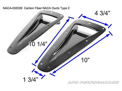APR Carbon Fiber Universal Fitment Curved NACA Ducts