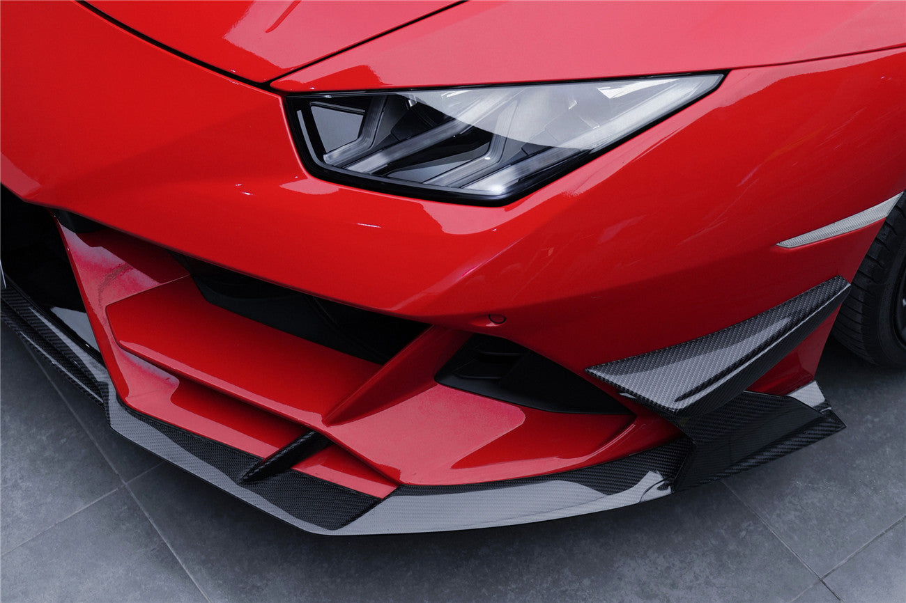 DarwinPRO 2019-2023 Lamborghini Huracan EVO 4WD ONLY BKSS Style Carbon Front Bumper Canards