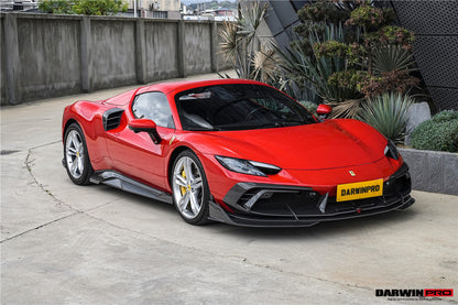 Faldones laterales de fibra de carbono DarwinPRO 2022-2025 para Ferrari 296 GTB y GTS tipo F171 estilo iMP