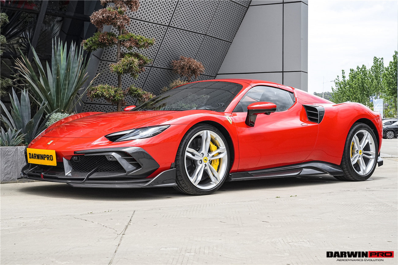 Faldones laterales de fibra de carbono DarwinPRO 2022-2025 para Ferrari 296 GTB y GTS tipo F171 estilo iMP