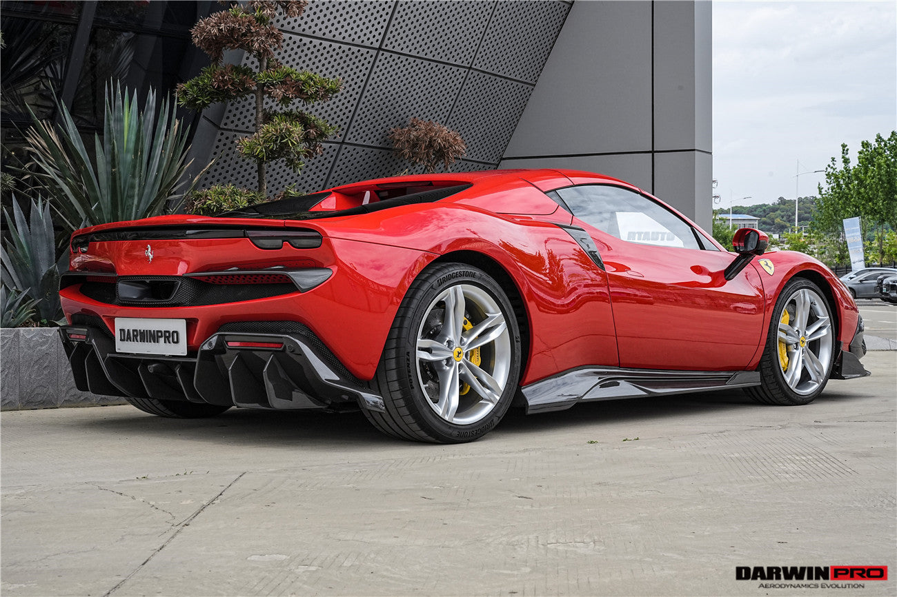 DarwinPRO 2022-2025 Ferrari 296 GTB & GTS Type F171 iMP Style Carbon Fiber Rear Diffuser With Undertray