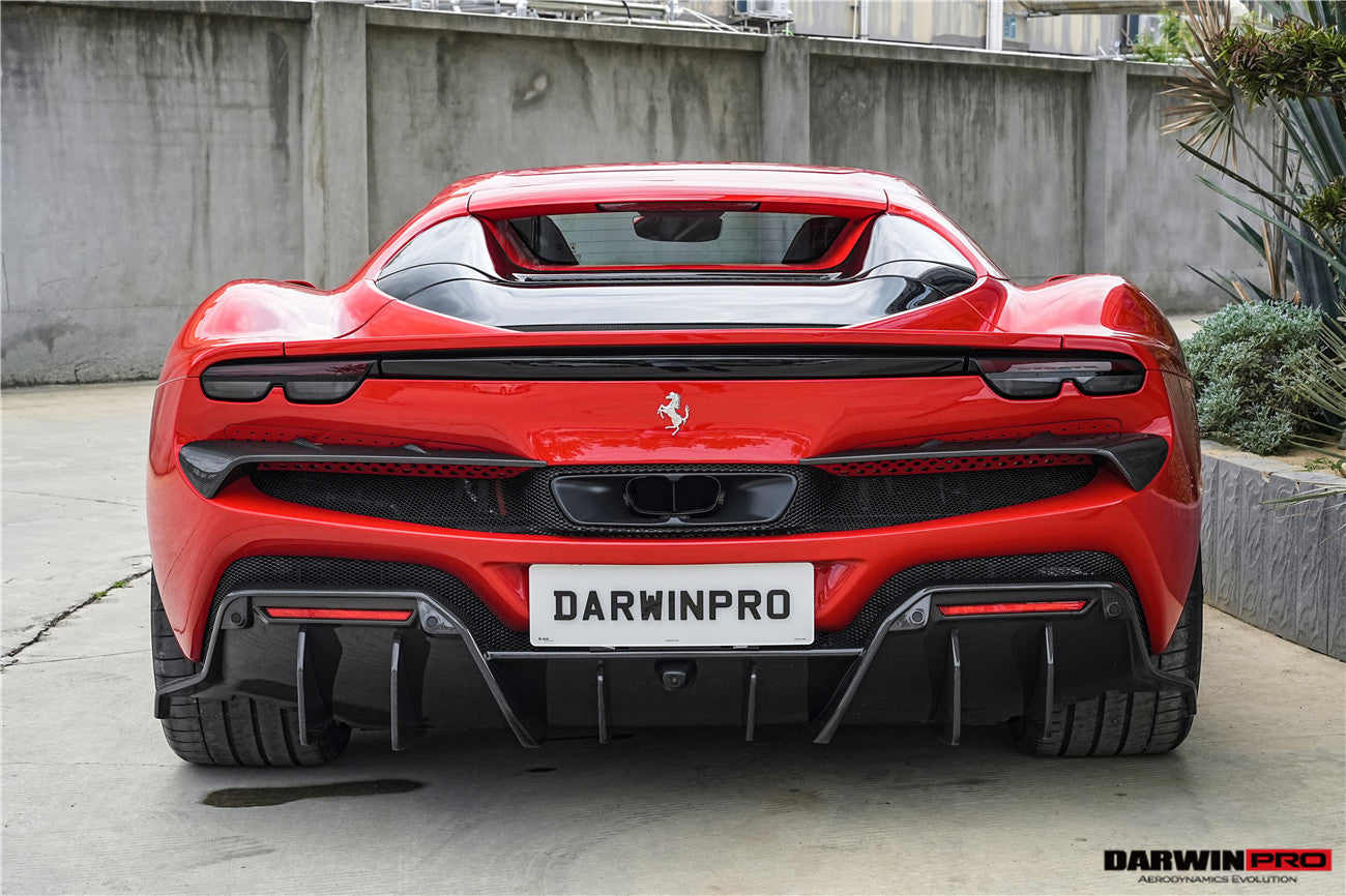 DarwinPRO 2022-2025 Ferrari 296 GTB & GTS Type F171 iMP Style Carbon Fiber Rear Diffuser With Undertray
