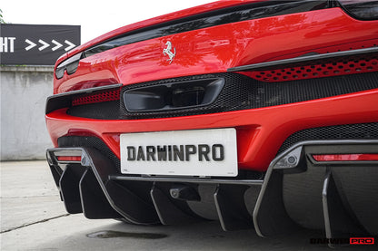 DarwinPRO 2022-2025 Ferrari 296 GTB & GTS Type F171 iMP Style Carbon Fiber Rear Diffuser With Undertray