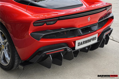 DarwinPRO 2022-2025 Ferrari 296 GTB & GTS Type F171 iMP Style Carbon Fiber Rear Diffuser With Undertray