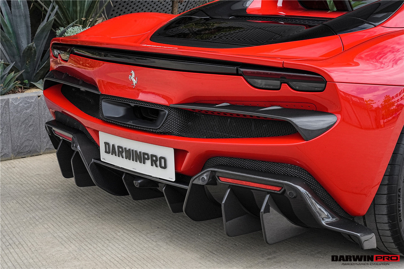 DarwinPRO 2022-2025 Ferrari 296 GTB & GTS Type F171 iMP Style Carbon Fiber Rear Bumper Trim