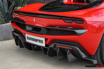 DarwinPRO 2022-2025 Ferrari 296 GTB & GTS Type F171 iMP Style Carbon Fiber Rear Bumper Trim