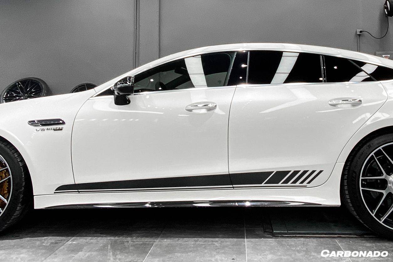 Faldones laterales de fibra de carbono estilo OEM para Mercedes Benz AMG GT63 S 4 puertas Coupé X290 Carbonado 2019-2023