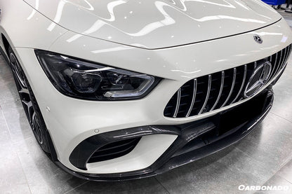 Mercedes Benz AMG GT63S 4 puertas Coupé X290 Carbonado 2019-2023, borde delantero central de fibra de carbono estilo OEM