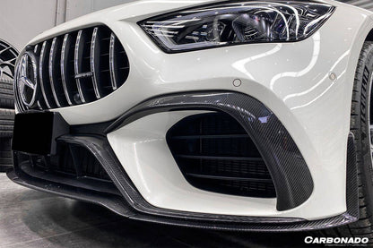 Mercedes Benz AMG GT63S 4 puertas Coupé X290 Carbonado 2019-2023, borde delantero central de fibra de carbono estilo OEM