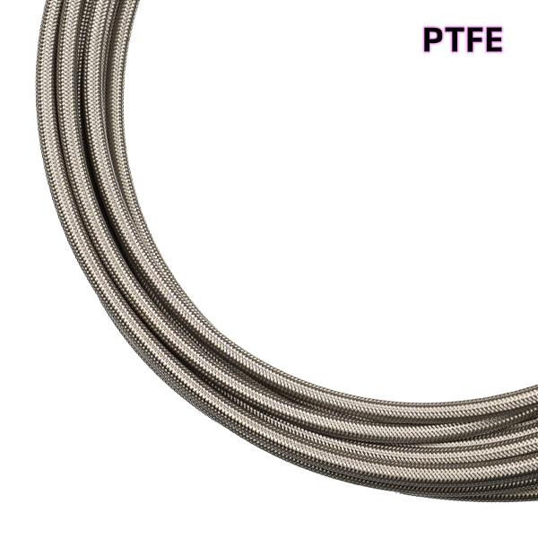 6AN PTFE Braided Stainless Steel Hose / Line (E85 + Race Fuel Safe) - BY THE FOOT