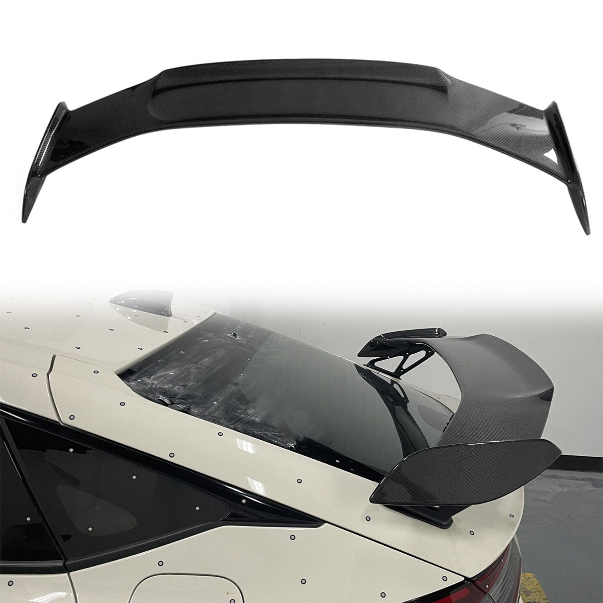 K2 Industries 2023-2025 Honda Civic Type R Carbon Fiber Highkick Rear Spoiler Wing