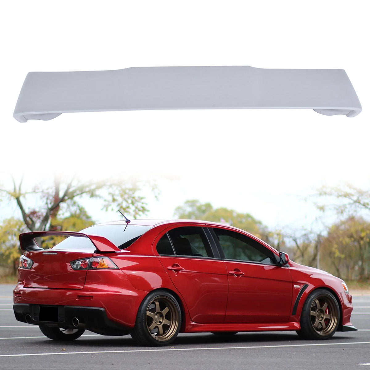 K2 Industries 2008-2017 Mitsubishi Lancer Japan Style Unpainted Gray Trunk Spoiler