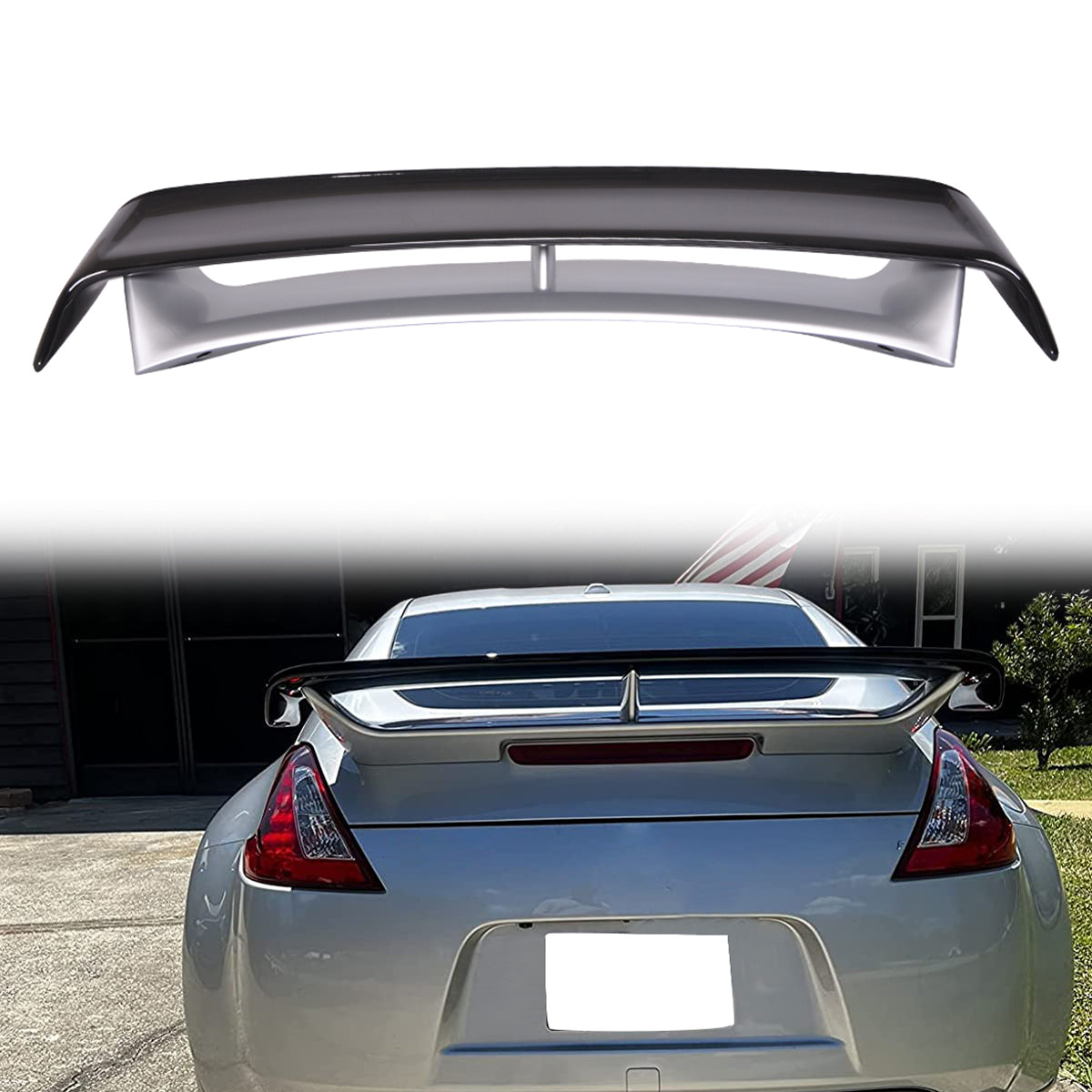 K2 Industries 2009-2021 Nissan 370Z Coupe Rear Trunk Spoiler Ducktail Wing Lip ABS
