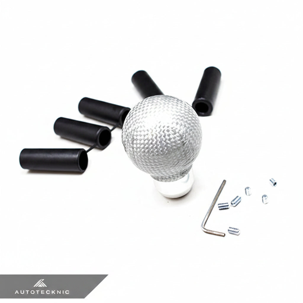 AutoTecknic Sphere Silver Fiber Shift Knob - Universal