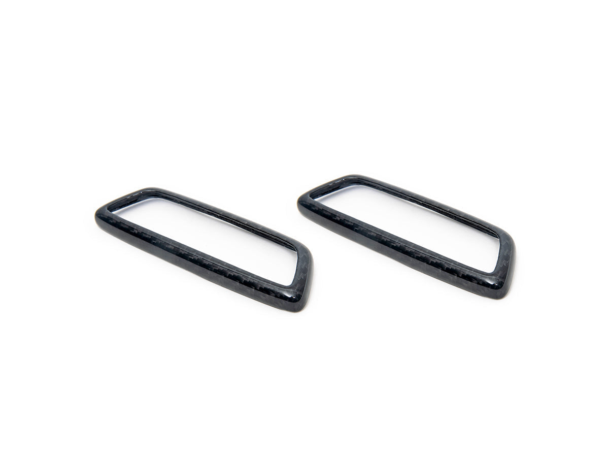 AutoTecknic Dry Carbon Front Seat Illuminated Emblem Surround Set - BMW M