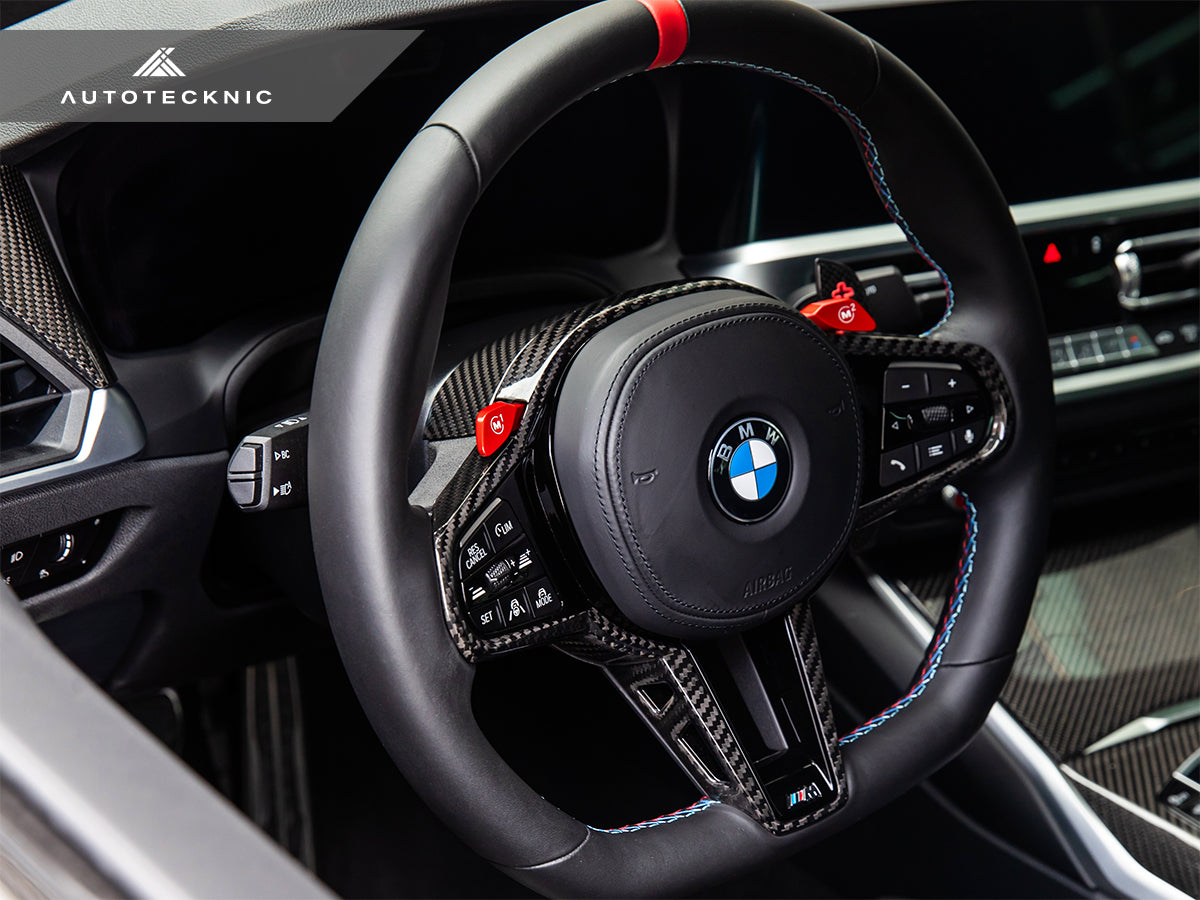 AutoTecknic Carbon LCI Steering Wheel Top Cover - G8X M2/ M3/ M4 (ATK-BM-0518)