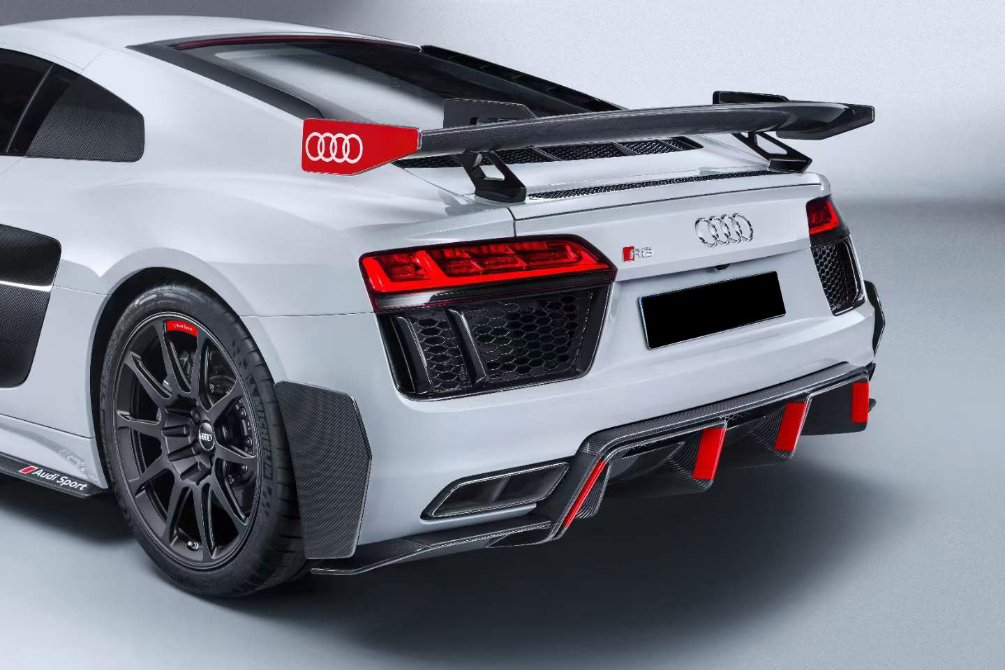 Carbonado 2016-2025 Audi R8 GEN2 Coupe ONLY GT Style DRY Carbon Fiber Trunk Wing with Base and Aluminum Legs