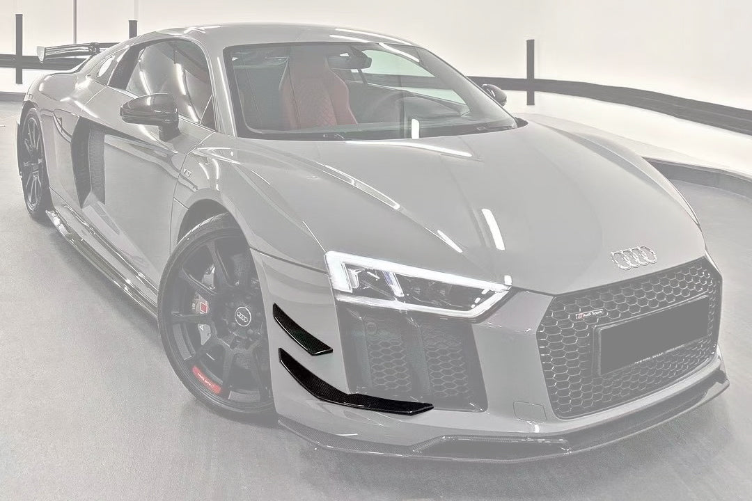 Canards delanteros de fibra de carbono seco DarwinPRO 2016-2018 para Audi R8 GEN2 Coupé y Spyder Performance Parts Style
