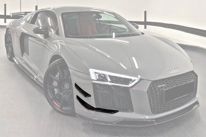 Canards delanteros de fibra de carbono seco DarwinPRO 2016-2018 para Audi R8 GEN2 Coupé y Spyder Performance Parts Style