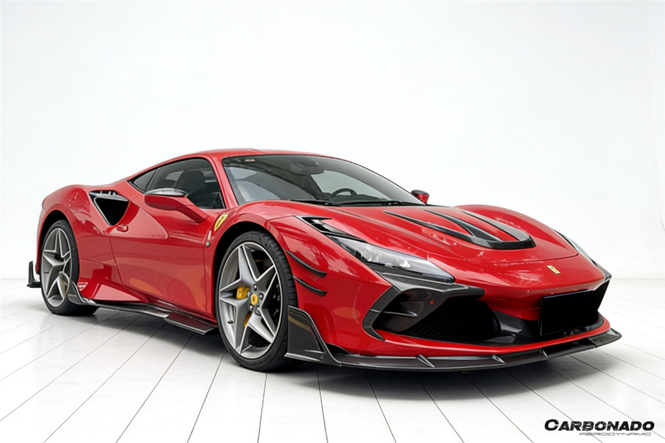 Carbonado MSY Style Autoclave Carbon Fiber Front Bumper Canards | 2019-2024 Ferrari F8