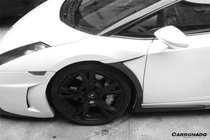 Carbonado 2004-2008 Lamborghini Gallardo VF guardabarros delantero estilo | Compatible con Gallardo, Gallardo SE, Superleggera.