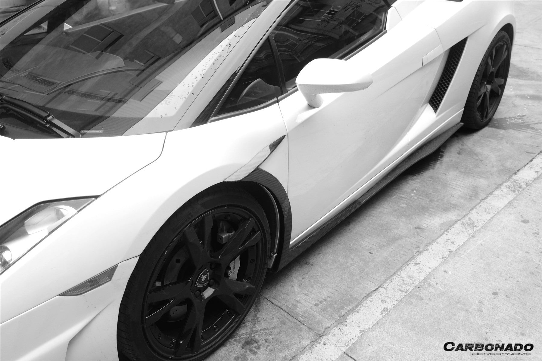 Carbonado 2004-2008 Lamborghini Gallardo VF guardabarros delantero estilo | Compatible con Gallardo, Gallardo SE, Superleggera.