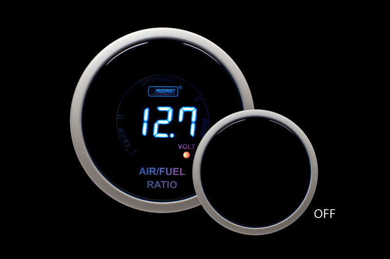 Prosport 2-1/16" Digital Air Fuel Ratio & Volt Gauge - Blue