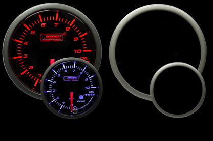 Prosport 2-1/16" Amber/White Premium Metric Oil Pressure Gauge