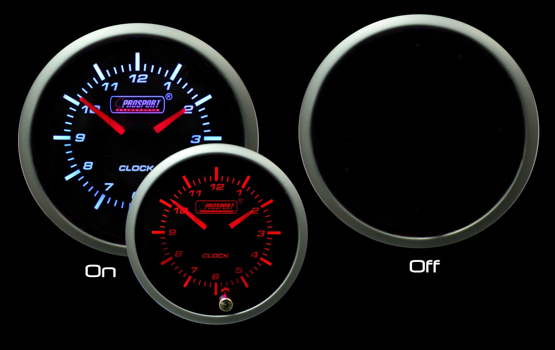 Prosport 2-1/16" Premium Amber / White 12 volt Premium Clock