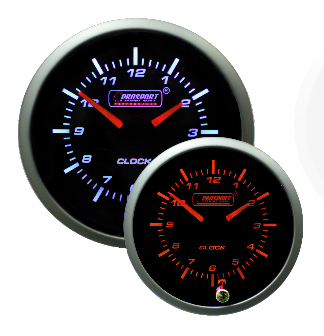 Prosport 2-1/16" Premium Amber / White 12 volt Premium Clock