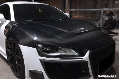 Capó de fibra de carbono estilo P para Audi R8 Coupé Spyder Carbonado 2006-2015