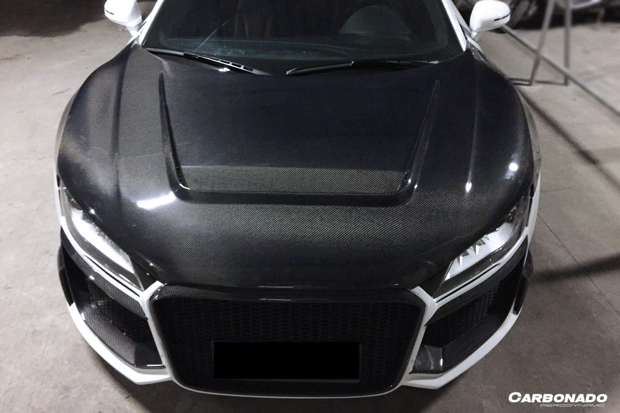 Capó de fibra de carbono estilo P para Audi R8 Coupé Spyder Carbonado 2006-2015