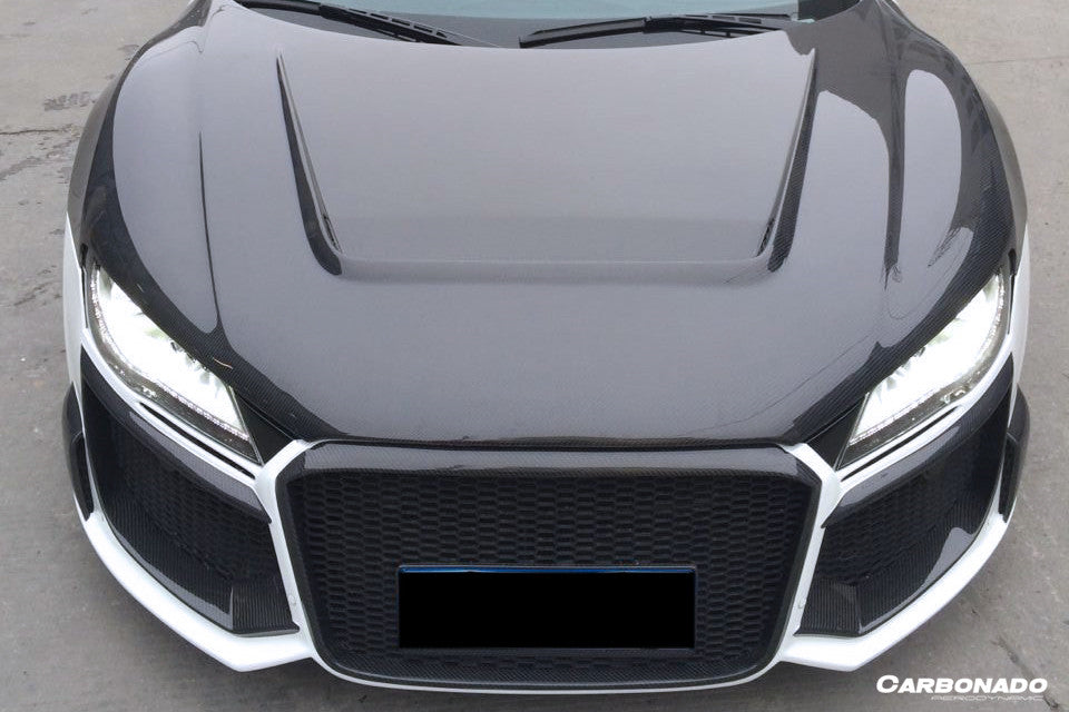 Capó de fibra de carbono estilo P para Audi R8 Coupé Spyder Carbonado 2006-2015