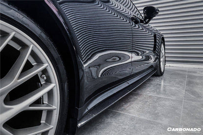Faldones laterales de fibra de carbono seca estilo Porsche Panamera 971 4S 4 GTS Carbonado 2017-2023