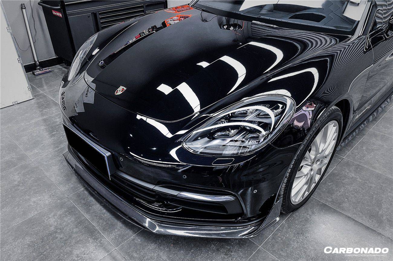 Borde delantero de fibra de carbono seco estilo Porsche Panamera 971 4S 4 GTS Carbonado 2017-2023