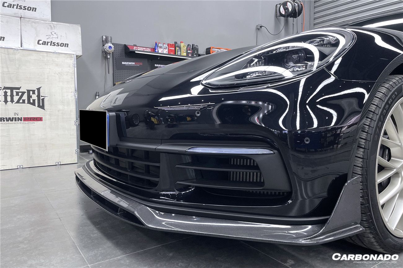 Borde delantero de fibra de carbono seco estilo Porsche Panamera 971 4S 4 GTS Carbonado 2017-2023