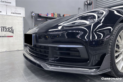 Borde delantero de fibra de carbono seco estilo Porsche Panamera 971 4S 4 GTS Carbonado 2017-2023