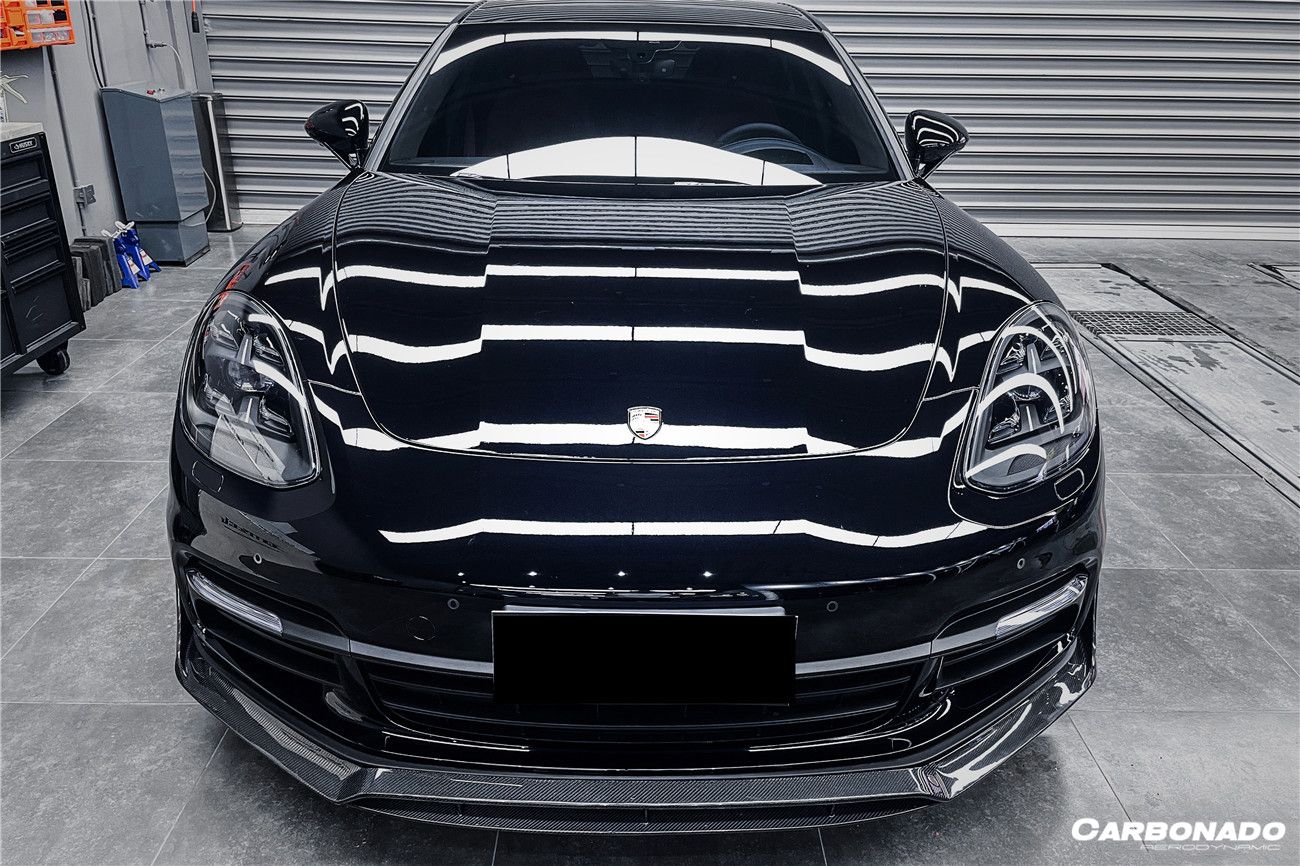 Borde delantero de fibra de carbono seco estilo Porsche Panamera 971 4S 4 GTS Carbonado 2017-2023