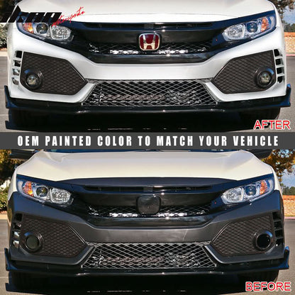 2016-2021 Honda Civic Type R Gloss Black Front Bumper Cover & Lip