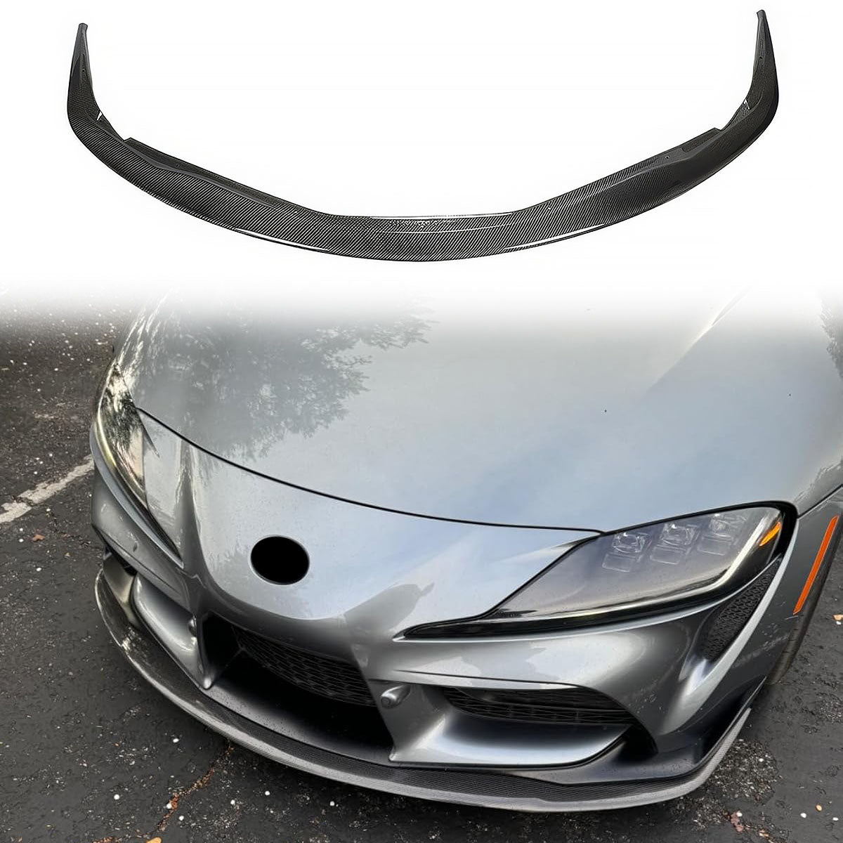 K2 Industries 2020-2025 Toyota GR Supra A90 IKON Front Bumper Lip Gloss Carbon Fiber