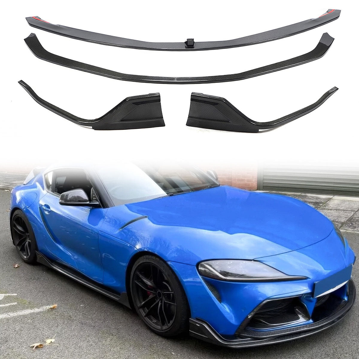 K2 Industries 2020-2025 Toyota GR Supra MZ Speed Front Bumper Lip Gloss Carbon Fiber