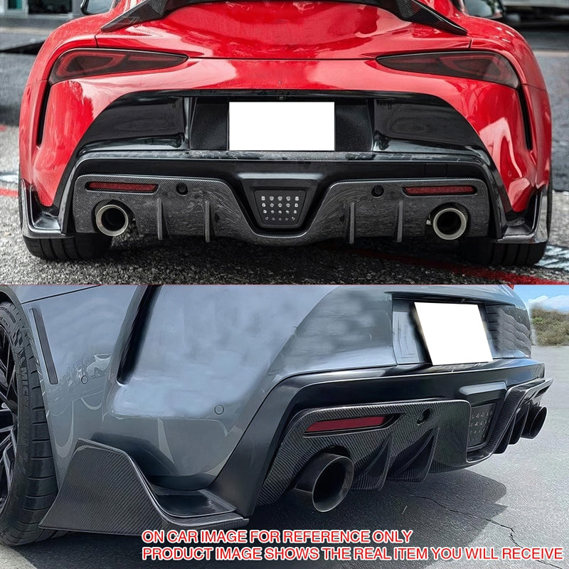 K2 Industries 2020-2025 Toyota GR Supra Rear Bumper Splitters AG Carbon Fiber Print