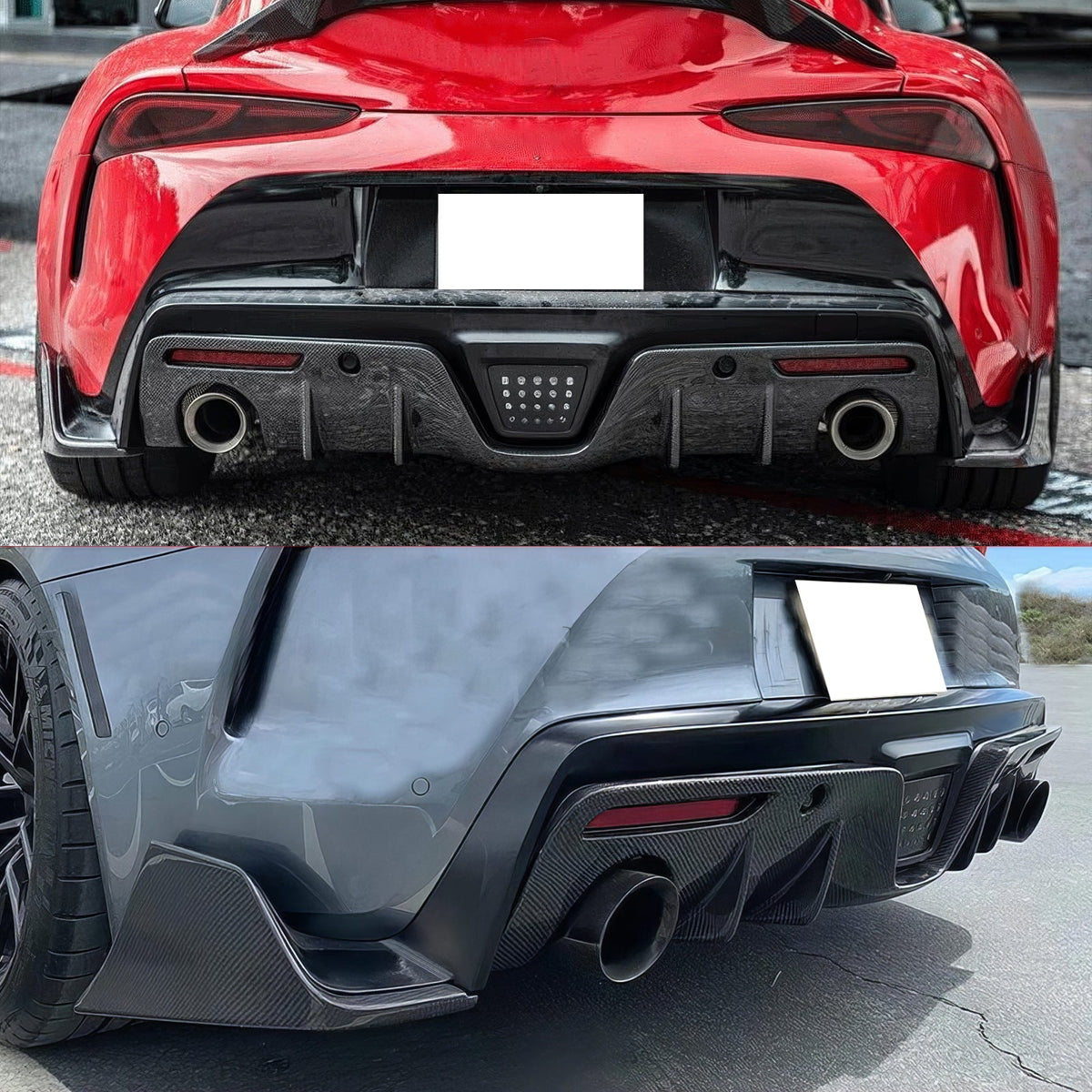 K2 Industries 2020-2025 Toyota GR Supra A90 AG Style Rear Aprons Gloss Carbon Fiber