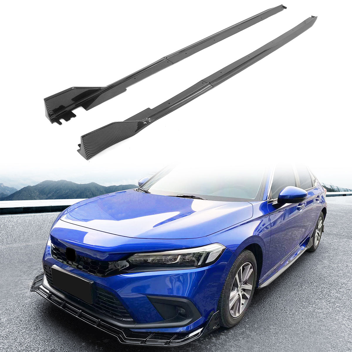K2 Industries 2022-2025 Honda Civic 11th Type R Side Skirts Rocker Panel Matte Black