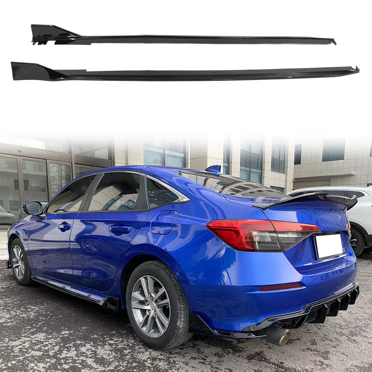 K2 Industries 2022-2025 Honda Civic 11th Type R Side Skirts Rocker Panel Matte Black