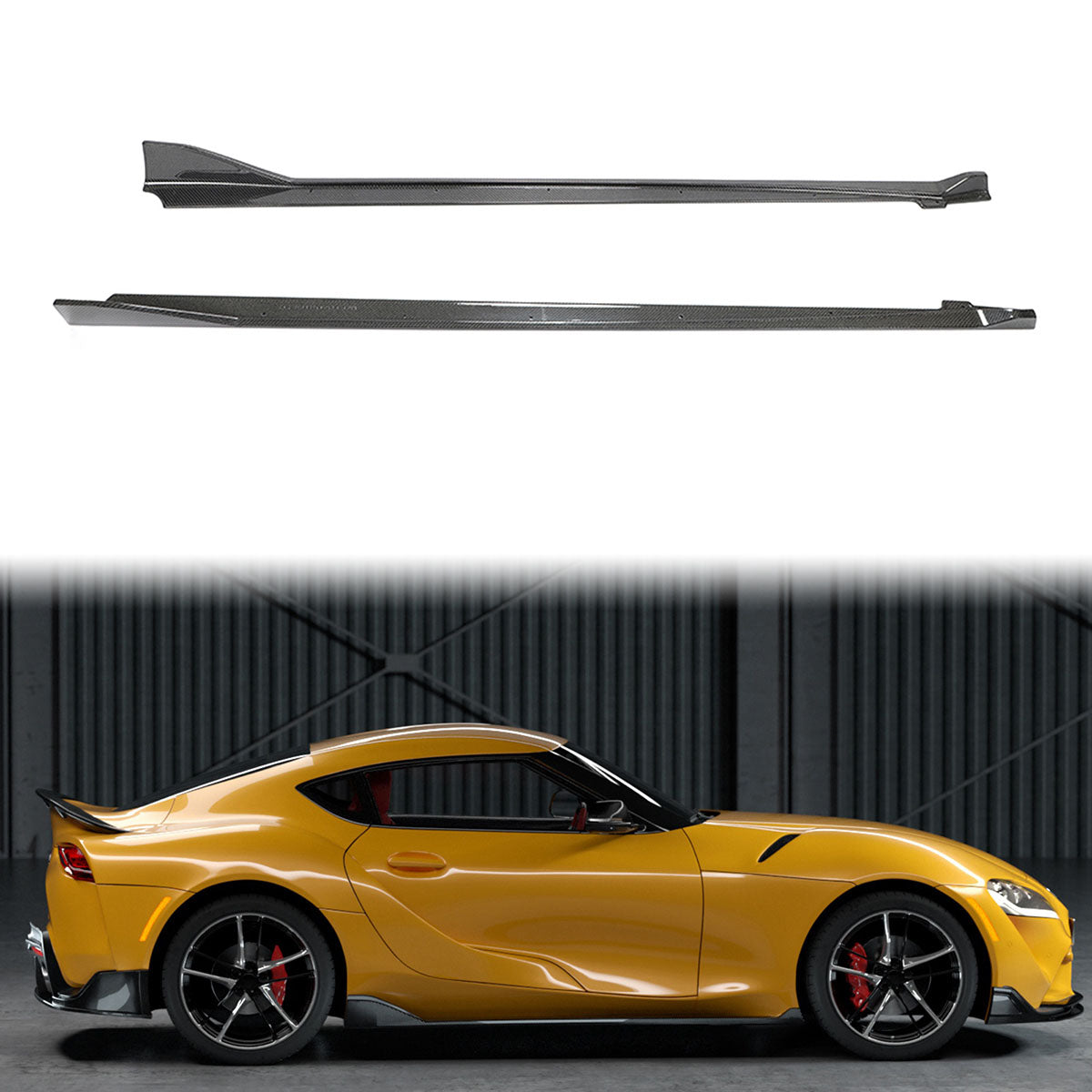 K2 Industries 2020-2025 Toyota GR Supra A90 MZ Speed Side Skirts Gloss Carbon Fiber