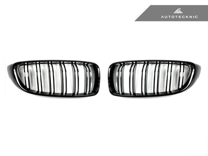 Parrilla delantera AutoTecknic de doble lama en negro brillante - Serie 4 F32/F36 | F80 M3 | F82 M4
