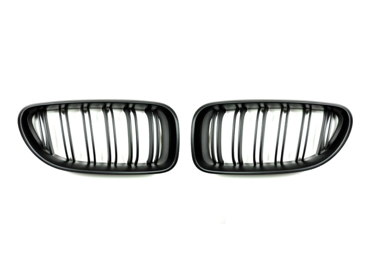 AutoTecknic Dual-Slats Stealth Black Front Grille Set - F06 Gran Coupe/ F12 Coupe/ F13 Cabrio | 6 Series & M6